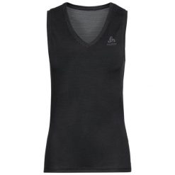 Koszulka sportowa damska Odlo BL TOP v-neck singlet ACTIVE F-DRY LIGHT. Białe koszulki sportowe damskie Odlo, s, bez wzorów, bez kołnierzyka, bez ramiączek, trekkingowe. Za 136.67 zł.