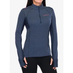Bluza do biegania damska La Sportiva Swift Long Sleeve. Niebieskie bluzy damskie La Sportiva, bez wzorów, bez kaptura, do biegania. Za 362.99 zł.