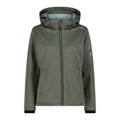 Damska kurtka turystyczna z kapturem CMP. Brązowe kurtki sportowe damskie CMP, bez wzorów, z softshellu, z kapturem, trekkingowe. Za 367.00 zł.