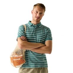 Męska Koszulka Polo Tiver W Paski. Białe koszulki polo męskie Regatta, m, bez wzorów, z bawełny, bez ramiączek. Za 111.99 zł.