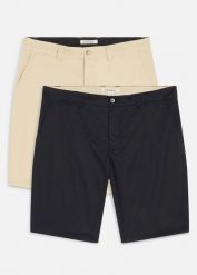 Bermudy chino ze stretchem (2 pary), regular fit. Niebieskie szorty męskie bonprix, m, bez wzorów. Za 179.99 zł.