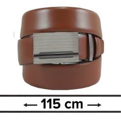 Pasek Brązowy do Spodni 115 cm, Automatyczna Klamra, Skórzany, Elegancki -VICTORIO. Brązowe paski damskie Victorio, bez wzorów, ze skóry, eleganckie. Za 99.00 zł.