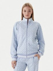 Guess Bluza V5YQ03 KB212 Błękitny Regular Fit. Niebieskie bluzy damskie Guess, s, z aplikacjami, z syntetyku, bez kaptura. Za 439.99 zł.