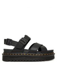 Dr. Martens Sandały Voss II DM31558001 Czarny. Czarne sandały damskie Dr. Martens, bez wzorów, ze skóry, bez obcasa, na płaskiej podeszwie, bez zapięcia. Za 429.99 zł.