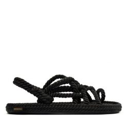 Espadryle Bohonomad. Czarne klapki damskie Bohonomad, bez wzorów, bez obcasa, bez zapięcia. Za 219.99 zł.