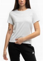 Koszulka damska adidas Aeroready Train Essentials 3-Stripes Tee. Brązowe koszulki sportowe damskie Adidas, xs, bez wzorów, z elastanu, bez kołnierzyka, bez ramiączek, do biegania. Za 112.99 zł.