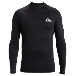 Koszulka długi rękaw Quiksilver Everyday L/S Rashguard UPF 50 Surf Tee Black. Czarne koszulki sportowe męskie Quiksilver, l, bez wzorów, z elastanu, bez kołnierzyka, bez ramiączek, do pływania. Za 119.00 zł.