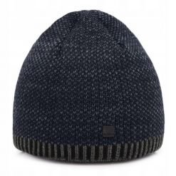Ciepła, Dwuwarstwowa Czapka Beanie - Pako Jeans - Granatowy Melanż. Niebieskie czapki i kapelusze męskie Pako Jeans, na zimę, bez wzorów, z jeansu, sportowe. Za 45.00 zł.