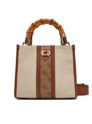 Guess Torebka HWAG93 37770 Beżowy. Brązowe torebki do ręki damskie Guess, z aplikacjami, z materiału, bez dodatków. Za 379.99 zł.