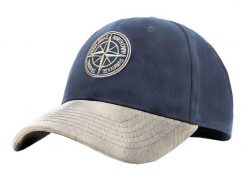 Letnia Czapka z Daszkiem - Róża Wiatrów - Pako Jeans - Granatowa, Jasnobeżowy Daszek. Niebieskie czapki i kapelusze męskie Pako Jeans, na lato, bez wzorów, z bawełny. Za 49.00 zł.