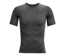 T-shirt de compression à manche courte Under Armour HeatGear Gris pour homme. Czarne t-shirty męskie Under Armour, s, bez wzorów, z elastanu, bez kołnierzyka. Za 174.05 zł.