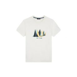 Koszulka z siateczki TBS Fredi. Białe t-shirty damskie TBS, uniwersalny, bez wzorów, z bawełny, klasyczne, bez kołnierzyka. Za 172.50 zł.