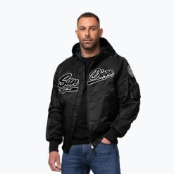 Kurtka męska Pitbull Aero Flight Hooded. Czarne kurtki męskie PITBULL, l, bez wzorów, z materiału, bez kaptura. Za 379.99 zł.