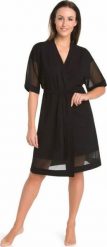 Teyli Szlafrok damski Betti czarny Czarny 2XL. Czarne szlafroki damskie Teyli, xl, bez wzorów, bez ramiączek, bez kaptura. Za 102.18 zł.