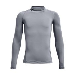 Koszulka treningowa Under Armour HeatGear Mock z długim rękawem 1369477. Szare koszulki sportowe męskie Under Armour, bez wzorów, z elastanu, bez kołnierzyka, bez ramiączek, do biegania. Za 116.10 zł.