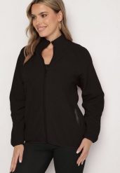 Czarna Bluza na Suwak o Prostym Kroju ze Stójką i Kieszeniami Esamira. Czarne bluzy damskie Born2be, l, bez wzorów, z jeansu, bez kaptura. Za 44.99 zł.