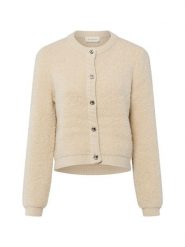 Msch Copenhagen Kardigan damski z wełną i alpaką - MSCHNerida Kobiety Sztuczne włókno beżowy jednolity, XS/S. Brązowe kardigany damskie MSCH Copenhagen, s, bez wzorów, z wełny, eleganckie. Za 549.95 zł.