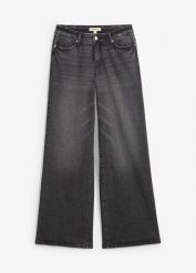Jeansy wide leg, średni stan niewielką domieszką stretchu. Czarne jeansy damskie bonprix. Za 147.99 zł.