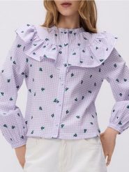 Wzorzysta bluzka - wielobarwny. Bluzki damskie Reserved, l, bez wzorów, z bawełny, bez kołnierzyka, bez ramiączek. W wyprzedaży za 69.99 zł.
