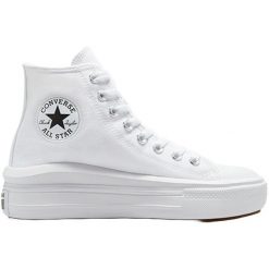 Trampki Converse Chuck Taylor All Star Move Hi, Dla obu płci. Białe obuwie sportowe damskie Converse, bez wzorów, z tkaniny, retro, bez zapięcia. Za 590.00 zł.