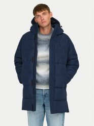 Only & Sons Płaszcz zimowy 22020156 Granatowy Regular Fit. Niebieskie kurtki męskie Only & Sons, na zimę, m, bez wzorów, z syntetyku, bez kaptura. Za 419.99 zł.