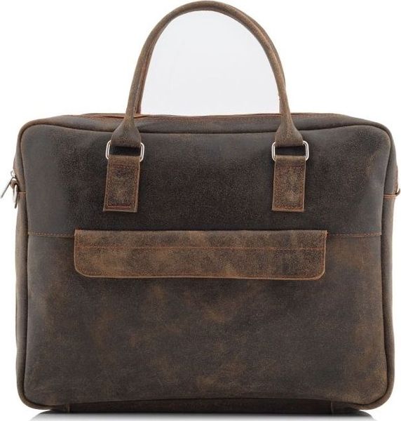 Belveder Skórzana torba na laptopa 15,6 beżowa BV80. Brązowe torby na laptopa męskie Belveder, bez wzorów. Za 449.90 zł.