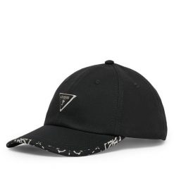 Czapka z daszkiem Guess. Czarne czapki i kapelusze damskie Guess, z aplikacjami. Za 154.99 zł.