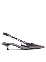 Calvin Klein Sandały Kitten Heel Pump Sling Mirr Lth HW0HW03275 Czarny. Czarne sandały damskie Calvin Klein, bez wzorów, ze skóry, bez obcasa, na szpilce, bez zapięcia. Za 569.99 zł.
