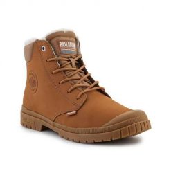 Buty do chodzenia unisex Palladium Sp20 Cuff. Brązowe obuwie sportowe damskie Palladium, bez wzorów, z materiału, trekkingowe. Za 722.00 zł.