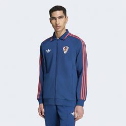 Wyjazdowa bluza reprezentacyjna Croatia. Niebieskie bluzy męskie Adidas, s, bez wzorów, z bawełny, bez kaptura. Za 529.00 zł.
