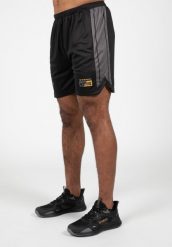 Orlando Szorty - Czarny. Czarne krótkie spodenki sportowe męskie GORILLA WEAR, l, bez wzorów, z poliesteru, na fitness i siłownię. Za 220.00 zł.