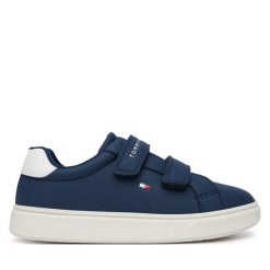 Sneakersy Tommy Hilfiger. Niebieskie trampki i tenisówki chłopięce Tommy Hilfiger, bez wzorów, bez zapięcia. Za 309.99 zł.
