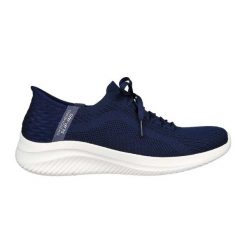 Buty sportowe Sneakersy damskie, Skechers Slip-Ins Ultra Flex 3.0 - Brilliant. Niebieskie obuwie sportowe damskie Skechers, bez wzorów, z materiału, trekkingowe. Za 289.99 zł.