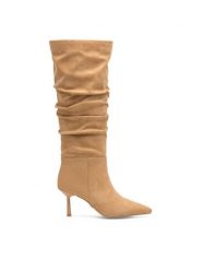 Nine West Kozaki HUSNIYA ZL22046-2CC Beżowy. Brązowe kozaki damskie Nine West, ze skóry, bez obcasa, na szpilce. Za 329.99 zł.