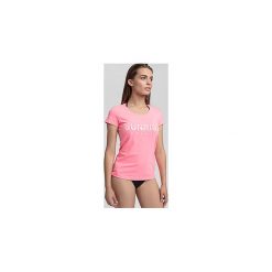 T-shirt damski TSD453 - różowy. Czerwone t-shirty damskie 4f, z nadrukiem, z bawełny. Za 39.99 zł.