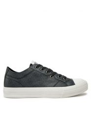 Guess Trampki FMPISL PAC12 Czarny. Czarne trampki męskie Guess, z aplikacjami, ze skóry, bez zapięcia. Za 239.99 zł.