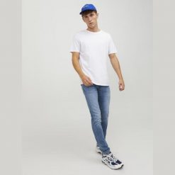 Spodnie Jack & Jones Glenn oryginalny niebieski denim. Niebieskie spodnie sportowe męskie Jack&Jones, bez wzorów, z denimu. Za 253.76 zł.