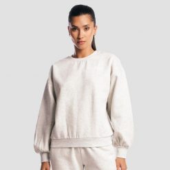 Bluza damska fitness oversize Base Cloud. Szare bluzy damskie GYMBEAM, s, bez wzorów, z bawełny, bez kaptura, na fitness i siłownię. Za 127.90 zł.