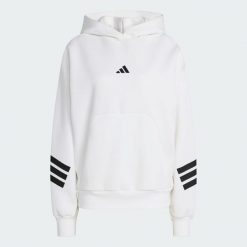 Bluza z kapturem Future Icons 3-Stripes. Białe bluzy damskie Adidas, bez wzorów, z materiału, z kapturem. Za 299.00 zł.