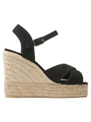 Castañer Espadryle Blaudell/8ed/007 021746-100 Czarny. Czarne sandały damskie Castañer, bez wzorów, ze skóry, bez obcasa, bez zapięcia. Za 489.99 zł.