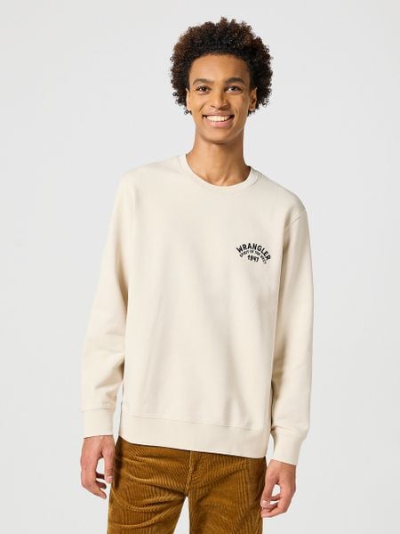 MESKA BLUZA WRANGLER CREWNECK SWEATSHIRT VINTAGE WHITE 112357321. Białe bluzy męskie Wrangler, m, bez wzorów, bez kaptura. Za 159.99 zł.
