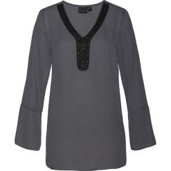 Tunika z ozdobną tasiemką bonprix szary. Tuniki damskie marki bonprix. Za 74.99 zł.