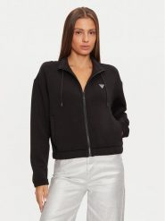 Guess Bluza V4BQ14 K7UW2 Czarny Regular Fit. Czarne bluzy damskie Guess, xl, z aplikacjami, z wiskozy, bez kaptura. Za 219.99 zł.