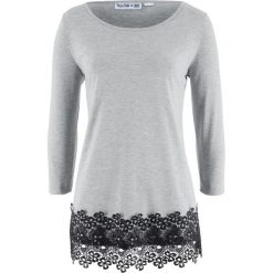 Shirt z koronką, rękawy 3/4, z kolekcji Maite Kelly bonprix jasnoszary melanż. Bluzki damskie bonprix. Za 49.99 zł.