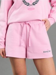 Bawełniane szorty z haftem - begonia. Szorty damskie Sinsay, l, bez wzorów, z bawełny. Za 29.99 zł.