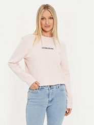 Guess Jeans Bluza W4YQ10 KC811 Różowy Classic Fit. Czerwone bluzy damskie Guess Jeans, l, z aplikacjami, z bawełny, bez kaptura. Za 209.00 zł.