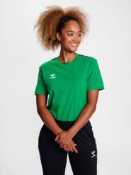 Koszulka damska Hummel Authentic. Zielone koszulki sportowe damskie Hummel, l, bez wzorów, z bawełny, bez kołnierzyka, bez ramiączek, do piłki nożnej. Za 190.00 zł.