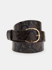 Pasek z imitacji wężowej skóry - wielobarwny. Paski damskie Sinsay, bez wzorów, ze skóry. Za 19.99 zł.