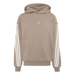 Bluza z kapturem adidas 3-Stripes. Brązowe bluzy męskie Adidas, l, bez wzorów, z materiału, z kapturem. Za 374.99 zł.