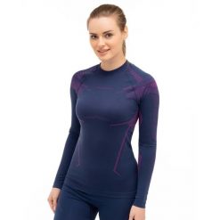 Bluza termoaktywna Damska Brubeck DRY. Fioletowe bluzy sportowe damskie Brubeck, l, bez wzorów, z poliamidu, bez kaptura, do biegania. Za 159.99 zł.